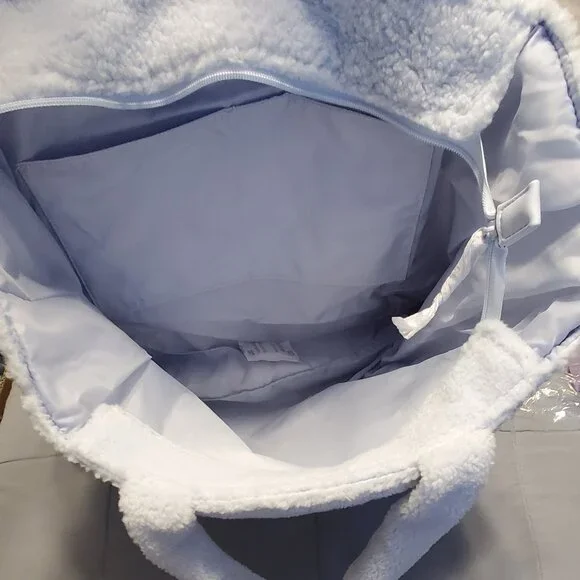 NWT! - PINK Victoria's Secret Sherpa Tote Color: Baby Blue - Picture 10 of 12